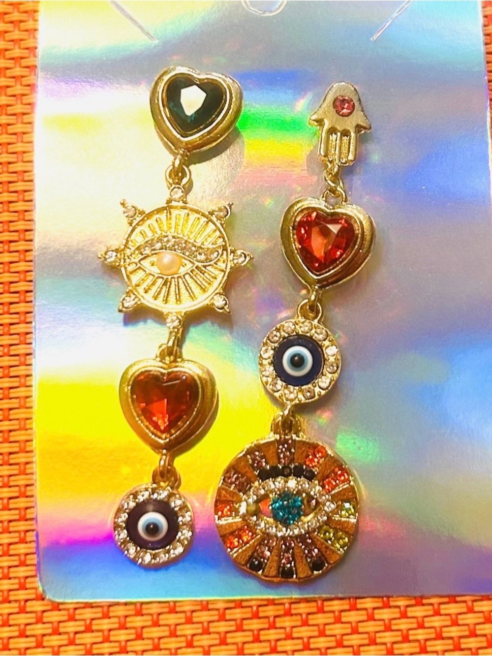 Glamorous Evil Eye Love Earrings